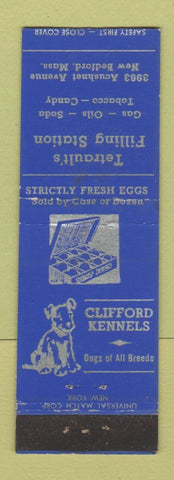 Matchbook Cover - Tetrault's oil gas New Bedford MA Clifford Dog Kennels