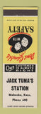 Matchbook Cover - Jack Tuma's oil gas Mahaska KS