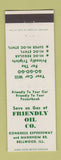 Matchbook Cover - Friendly oil gas Bellwood IL