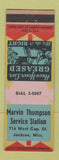 Matchbook Cover - Marvin Thompson Service oil gas Jackson MS