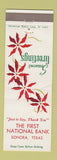 Matchbook Cover - First National Bank Sonora TX Christmas