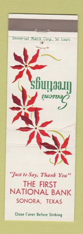 Matchbook Cover - First National Bank Sonora TX Christmas