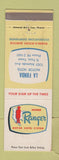 Matchbook Cover - Ranger Motor Hotels La Fonda El Paso TX