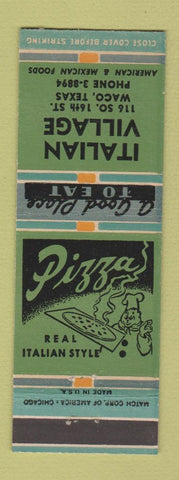 Matchbook Cover - Italian Village Restaurant Waco TX Pizza