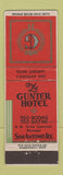 Matchbook Cover - Gunter Hotel San Antonio TX