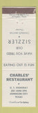 Matchbook Cover - Charles' Restaurant Johnson City TX