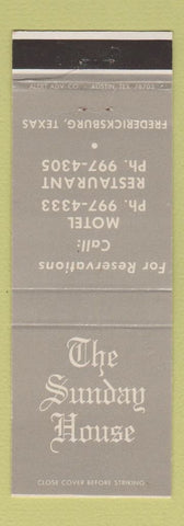 Matchbook Cover - The Sunday House Motel Restaurant Fredericksburg TX