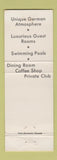 Matchbook Cover - The Sunday House Motel Restaurant Fredericksburg TX