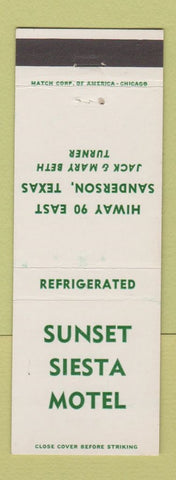 Matchbook Cover - Sunset Siesta Motel Sanderson TX