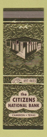 Matchbook Cover - Citizens National Bank Cameron TX