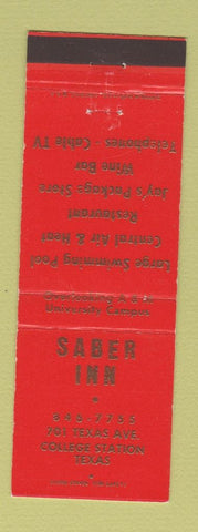 Matchbook Cover - Saber Inn College Station TX