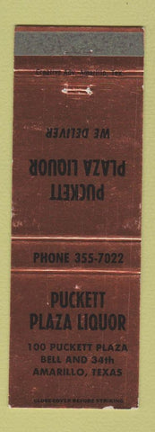 Matchbook Cover - Puckett Plaza Liquors Amarillo TX