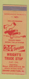 Matchbook Cover - Wright's Truck Stop oil gas Grand Junction IA Wimpy Cartoon