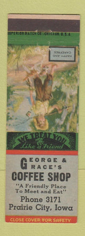 Matchbook Cover - George & Grace's Coffee Shop Prairie City IA