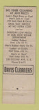 Matchbook Cover - Davis Cleaners Cedar Rapids IA