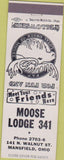 Matchbook Cover - Moose Lodge Mansfield OH