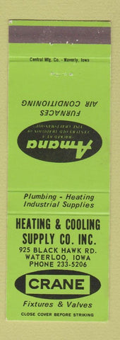 Matchbook Cover Heater Cooling Supply Waterloo IA Amana Furnaces Crane Fixtures