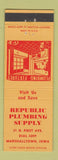 Matchbook Cover - Republic Plumbing Supply Marshalltown IA