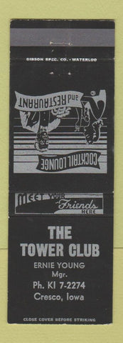 Matchbook Cover - The Tower Club Cresco IA