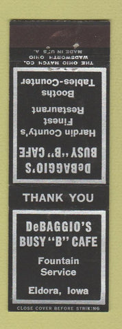 Matchbook Cover - DeBaggio's Busy B Cafe Eldora IA