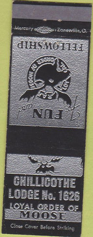 Matchbook Cover - Chillochothe Moose Lodge OH black