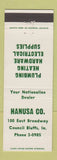 Matchbook Cover - Hanusa Plumbing Heating Supply Council Bluffs IA