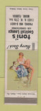 Matchbook Cover - Toni's Cocktail Lounge Miami FL WORN pinup