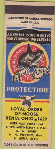 Matchbook Cover - Order of the Moose Xenia OH