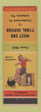 Matchbook Cover - West End Tydol oil gas Lebanon PA WEAR pinup