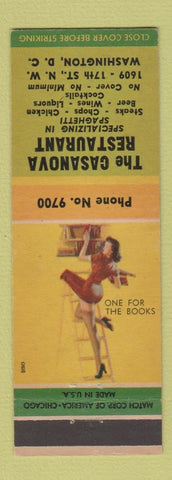 Matchbook Cover - Casanova Restaurant Washington DC WEAR pinup