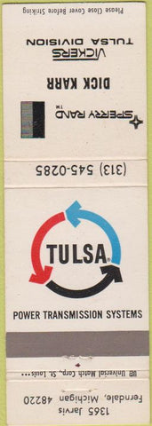 Matchbook Cover - Tulsa Transmission Dick Karr Sperry Rand