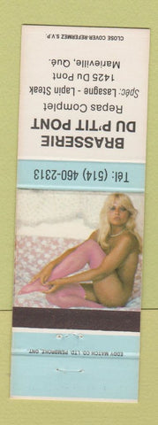 Matchbook Cover - Brasserie Du P'Tit Pont Marieville QC pinup