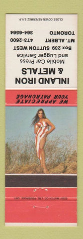 Matchbook Cover - Inland Iron Metals Toronto ON Mount Albert pinup