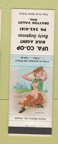 Matchbook Cover - UFA COOP Bulk Agent oil gas? Jorgenson Drayton Valley AB pinup