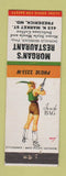 Matchbook Cover - Morgan's Restaurant Frederick MD pinup