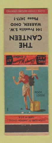 Matchbook Cover - The Canteen Warren OH WORN pinup