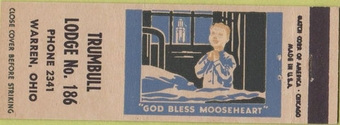Matchbook Cover - Trumbull Moose Lodge Warren OH