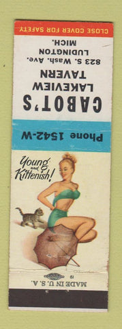 Matchbook Cover - Cabot's Lakeview Tavern Ludington MI pinup