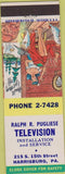 Matchbook Cover - Ralph Pugliese TV Harrisburg PA hillbilly