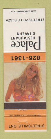 Matchbook Cover - Palace Restaurant Tavern Streetsville ON pinup