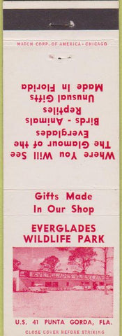 Matchbook Cover - Everglades Wildlife Park Punta Gorda FL
