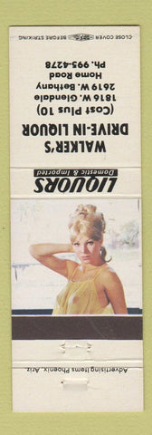 Matchbook Cover - Walker's Drive In Liquor Phoenix? AZ pinup