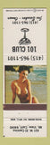 Matchbook Cover - 101 Club Mountain View CA pinup