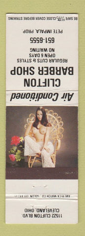 Matchbook Cover - Clifton Barber Shop Cleveland OH pinup