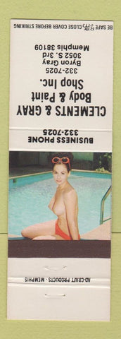 Matchbook Cover - Clements and Gray Auto Body Paint Memphis TN pinup