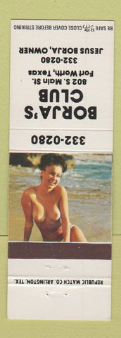 Matchbook Cover - Borja's Club Fort Worth TX pinup
