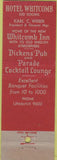Matchbook Cover - Hotel Whitcomb San Francisco CA