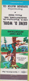 Matchbook Cover - Gene Worl Hagerstown IN Superior Match
