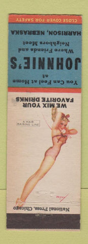 Matchbook Cover - Johnnie's Harrison NE bar pinup