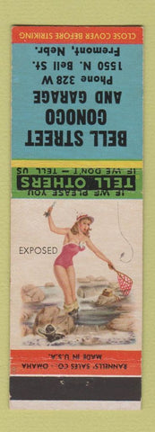 Matchbook Cover - Bell Street Conoco oil gas Fremont NE pinup